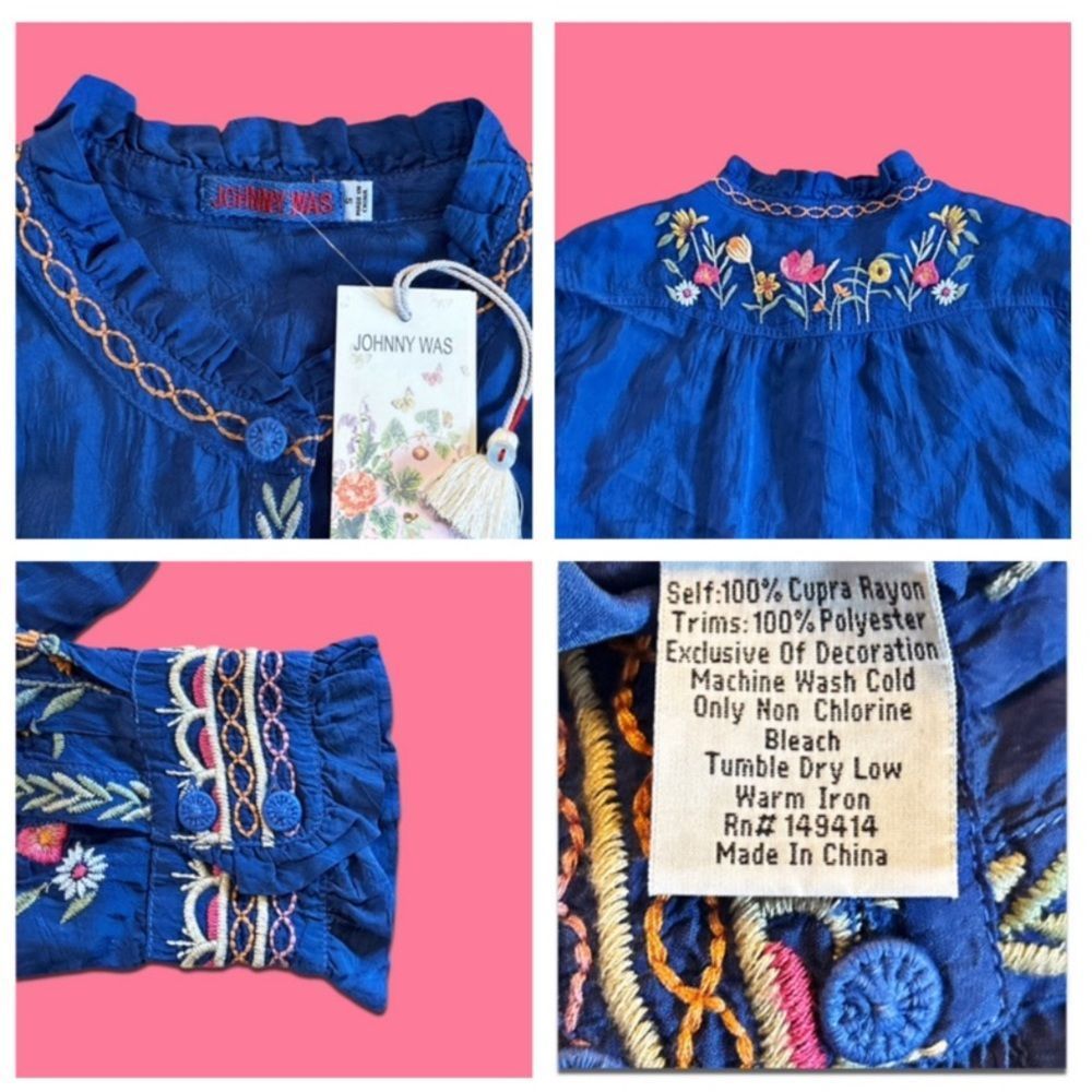 NWT Johnny Was Lolanda Embroidered Button Front Shirt - Picture 11 of 16
